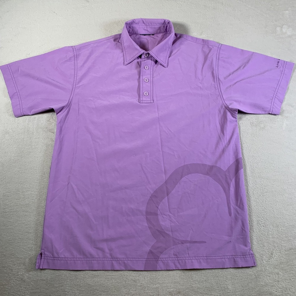 Black Clover Polo Shirt‎ Mens M Live Lucky Golf Performance Polyester Athletic